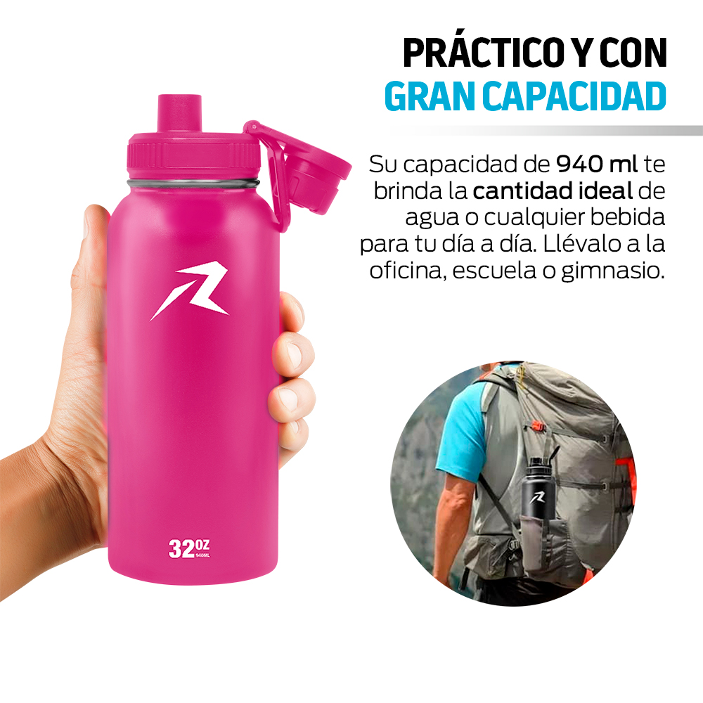 Foto 8 pulgar | Termo Acero Inoxidable para Agua Fría o Caliente 940 ml Redlemon color Rosa