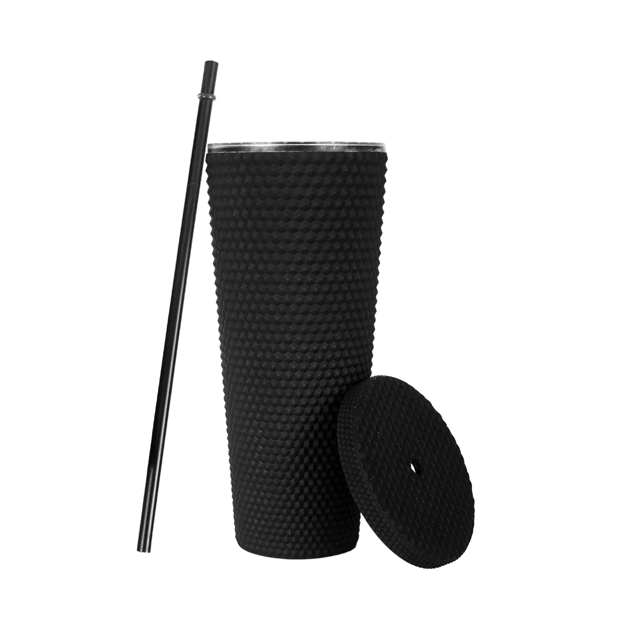 Termo Vaso Malubero con Tapa y Popote 24Oz Negro