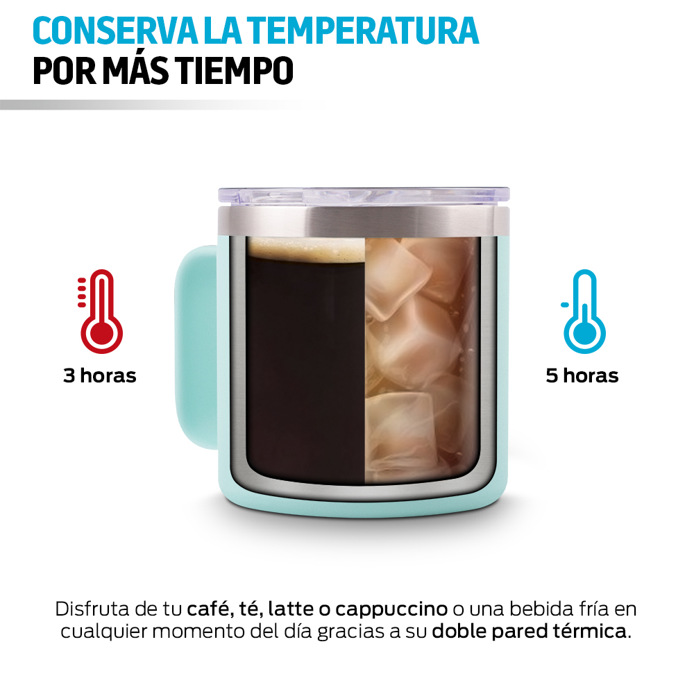 Foto 3 | Termo Para Café De Acero Inoxidable Taza Con Tapa Hermética 400 Ml.aqua