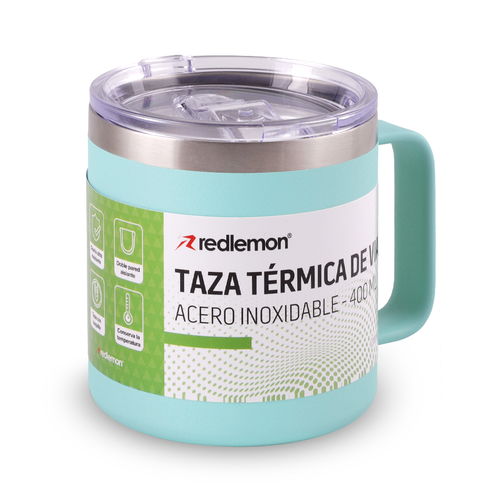 Foto 9 pulgar | Termo Para Café De Acero Inoxidable Taza Con Tapa Hermética 400 Ml.aqua