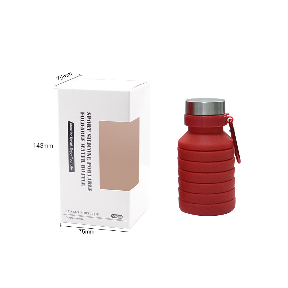 Foto 2 | Termo De Silicón Plegable Con Tapa De Acero Inoxidable 550ml Rojo