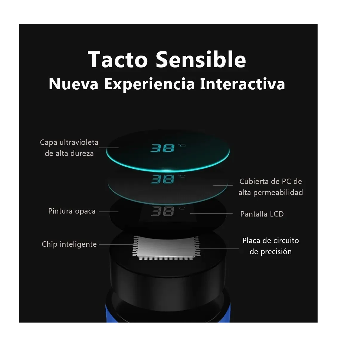 Foto 3 | Termo Digital 500ml Eo Safe Imports Esi-3274 Plateado