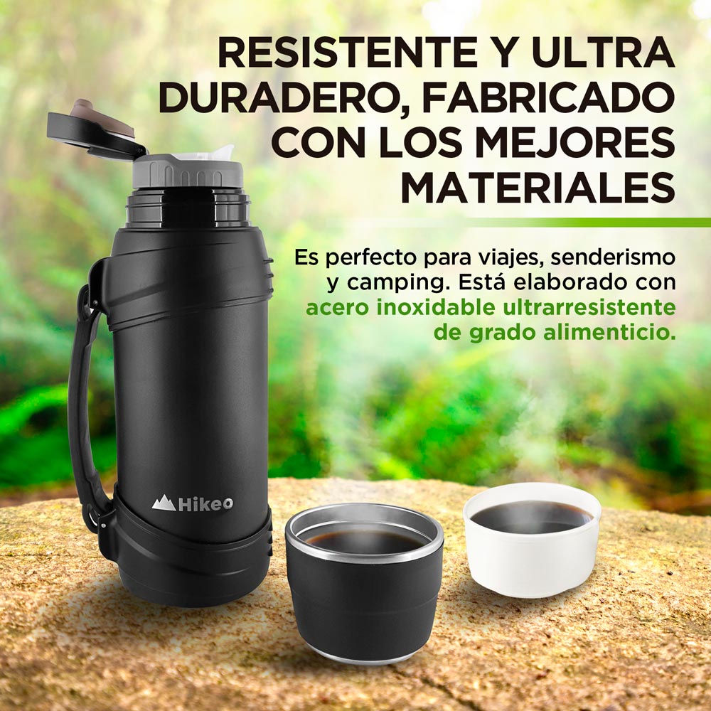 Foto 4 pulgar | Termo Hikeo 83240-BL color Negro de Acero Inoxidable XL 2 L Doble Pared de Aislamiento