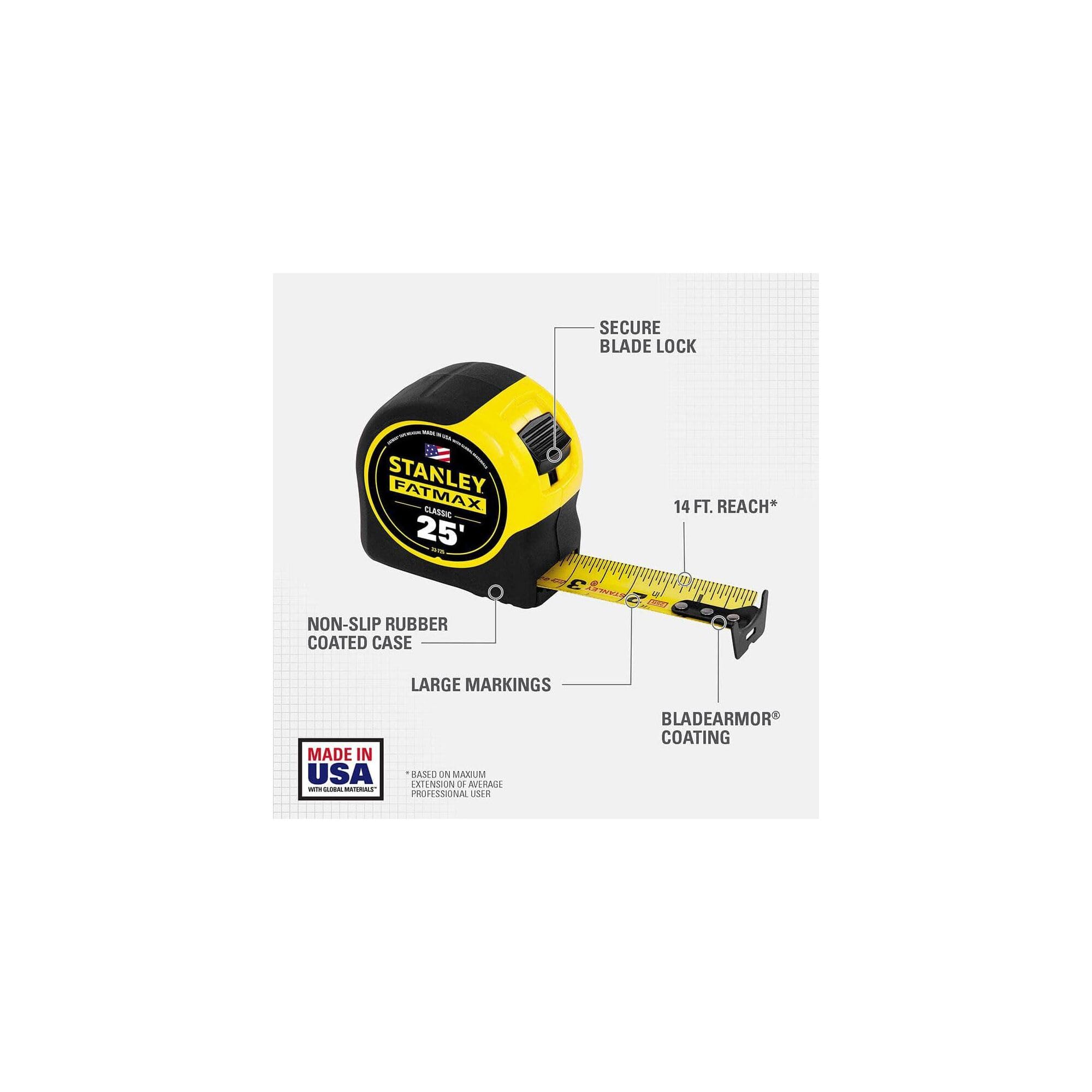 Foto 7 pulgar | Cinta Métrica Stanley Fatmax De 7,6 M (33-725) Con Blade Armor - Venta Internacional.