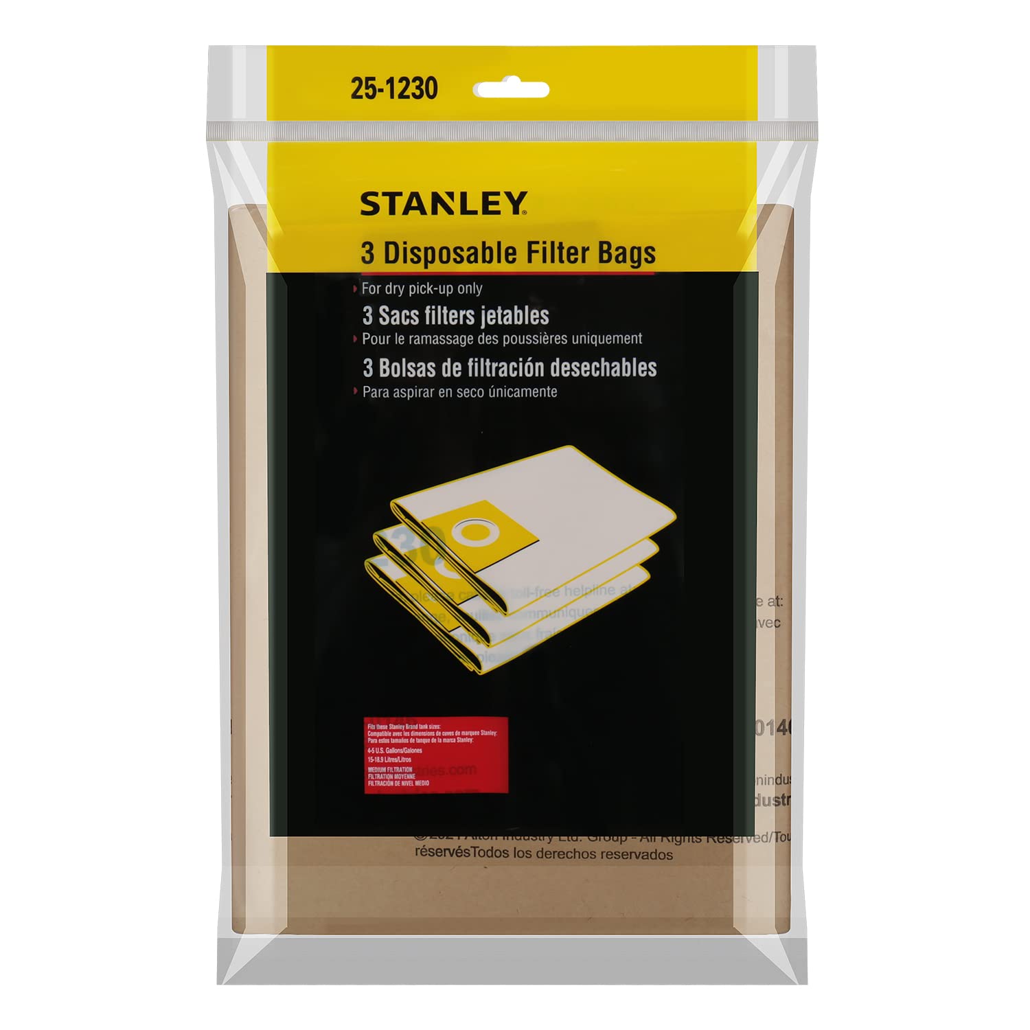 Foto 7 pulgar | Bolsa De Filtro Stanley 25-1230 18-19 L Para Aspiradora Húmeda Y Seca, Paquete De 3 - Venta Internacional.