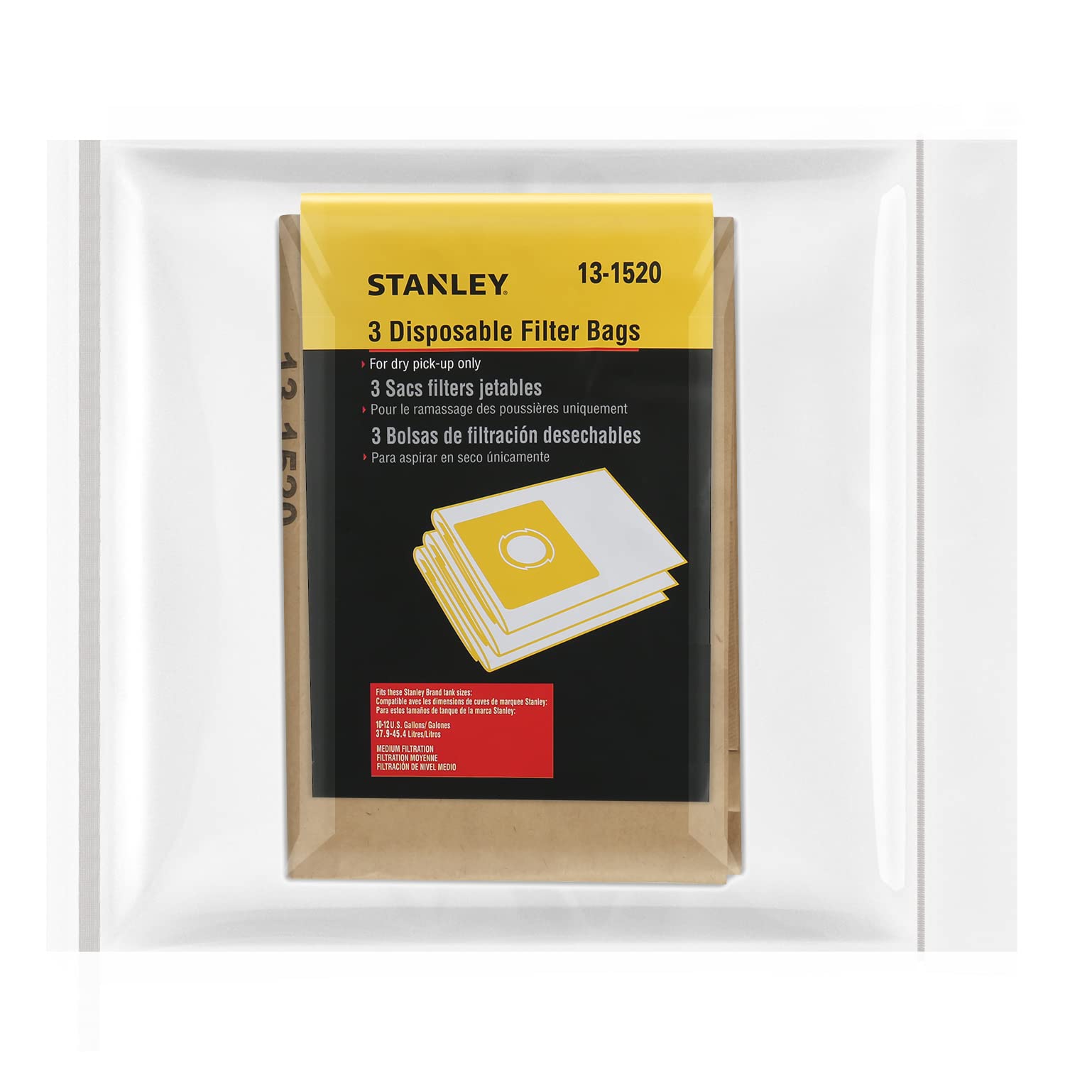 Foto 5 pulgar | Bolsa De Filtro Desechable Para Aspiradora Húmeda Y Seca De 10 Galones Stanley - Venta Internacional.