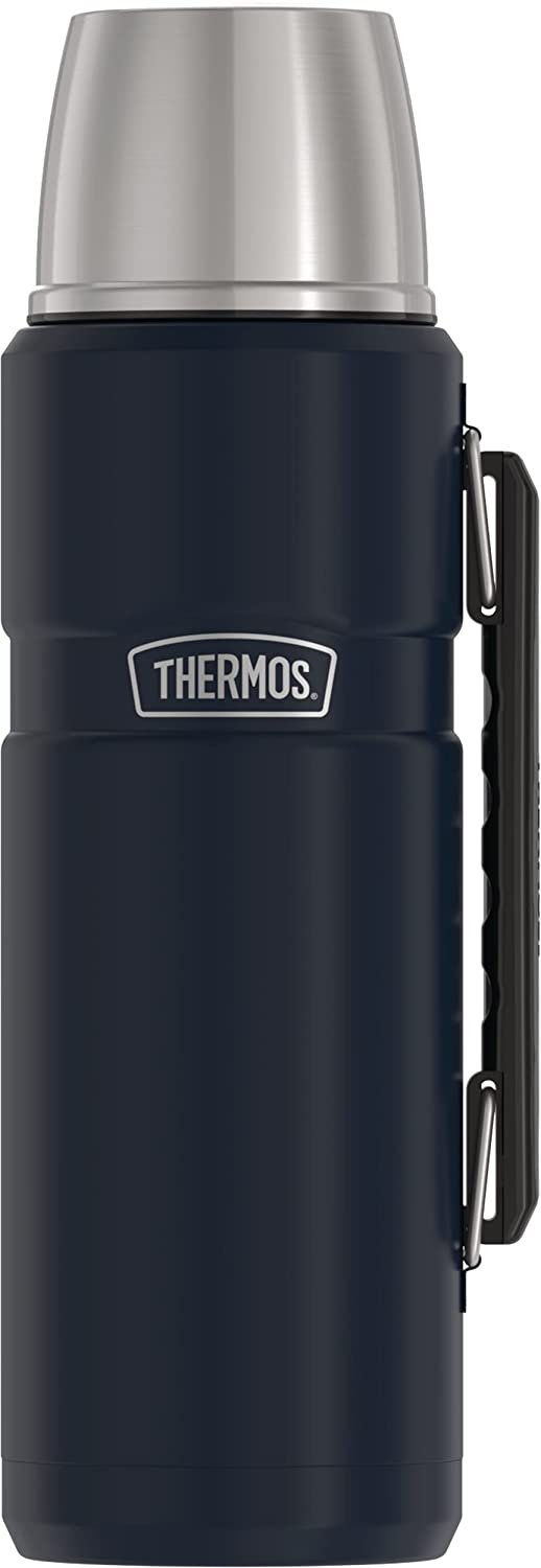 Venta International - Botella De Bebidas Con Aspirador De Acero Inoxidable De Thermos, 40 Onzas, Azul Mate