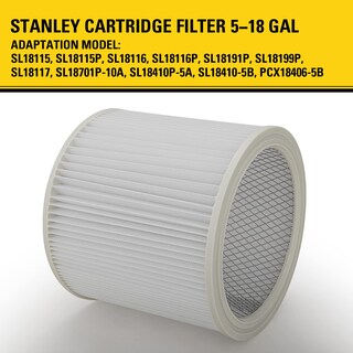 Foto 3 | Filtro De Cartucho Stanley 08-2501 Para Aspiradora Húmeda Y Seca De 18 A 68 Litros - Venta Internacional.