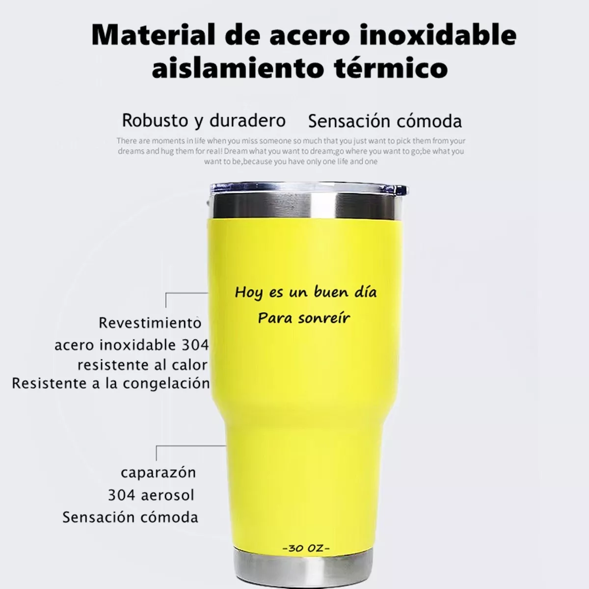 Foto 4 pulgar | Termo de Acero Inoxidable Eo Safe Imports Esi4462 color Amarillo