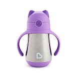 Venta Internacional - Copa De Paja De Acero Inoxidable De Cat Munchkin Cool, 8 Onzas, Morado