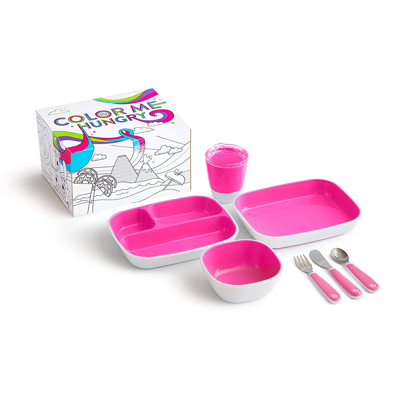 Foto 2 pulgar | Venta Internacional - Munchkin Color Me Hungry Splash 7pc Dining Set - Plato, Tazón, Taza Y Utensilios En Una Caja De R