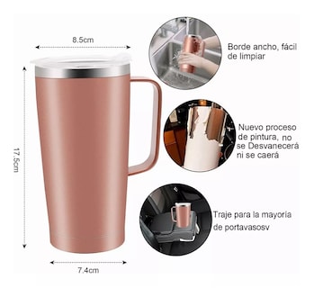 Foto 3 | Termo de Acero Inoxidable Belug color Rosa