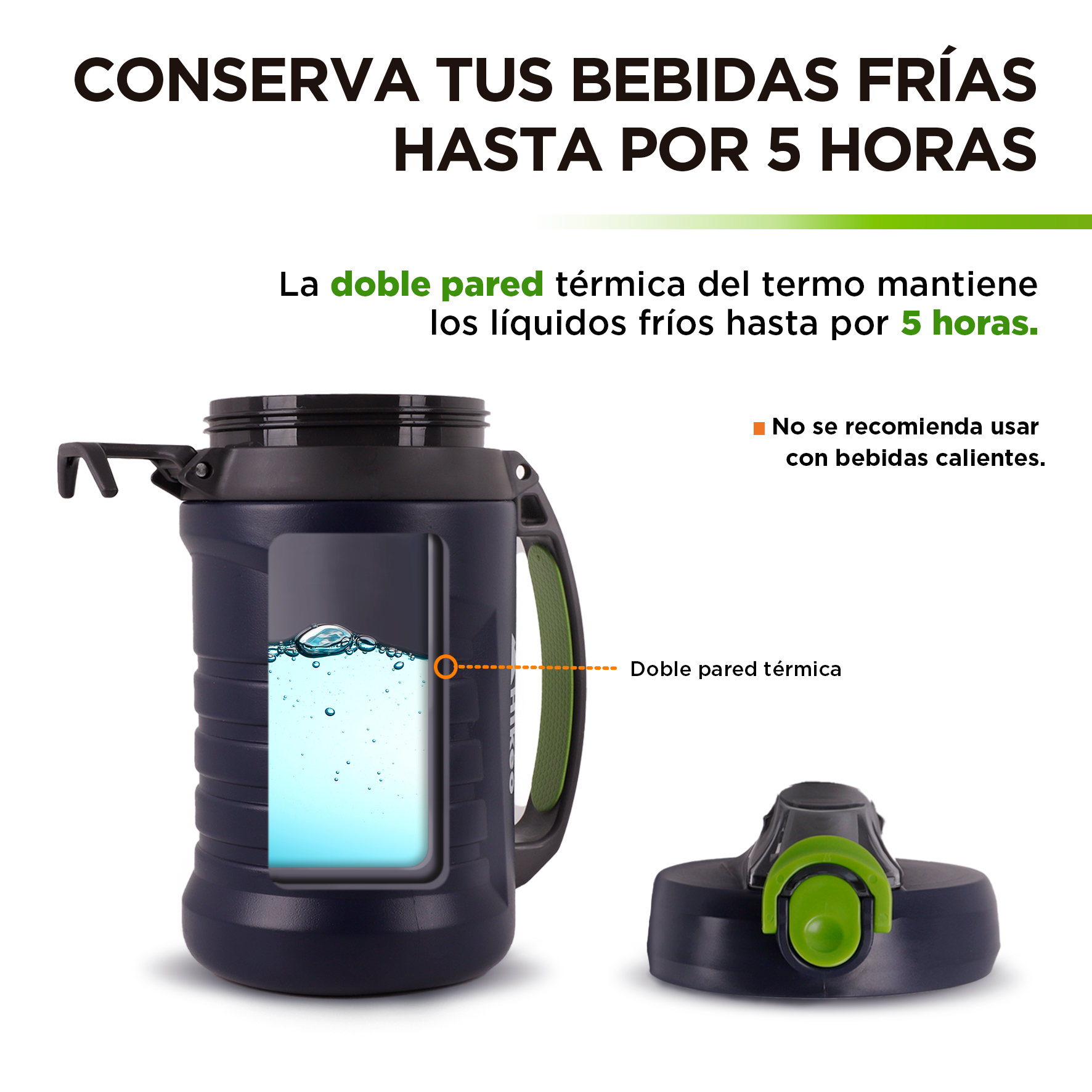 Foto 5 | Termo de Agua Hikeo color Azul 83258-bu 2L