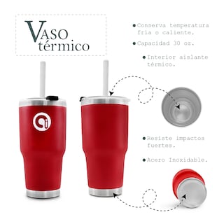 Foto 4 | Termo Andromeda Inc de Acero Inoxidable color Rojo 800 ml