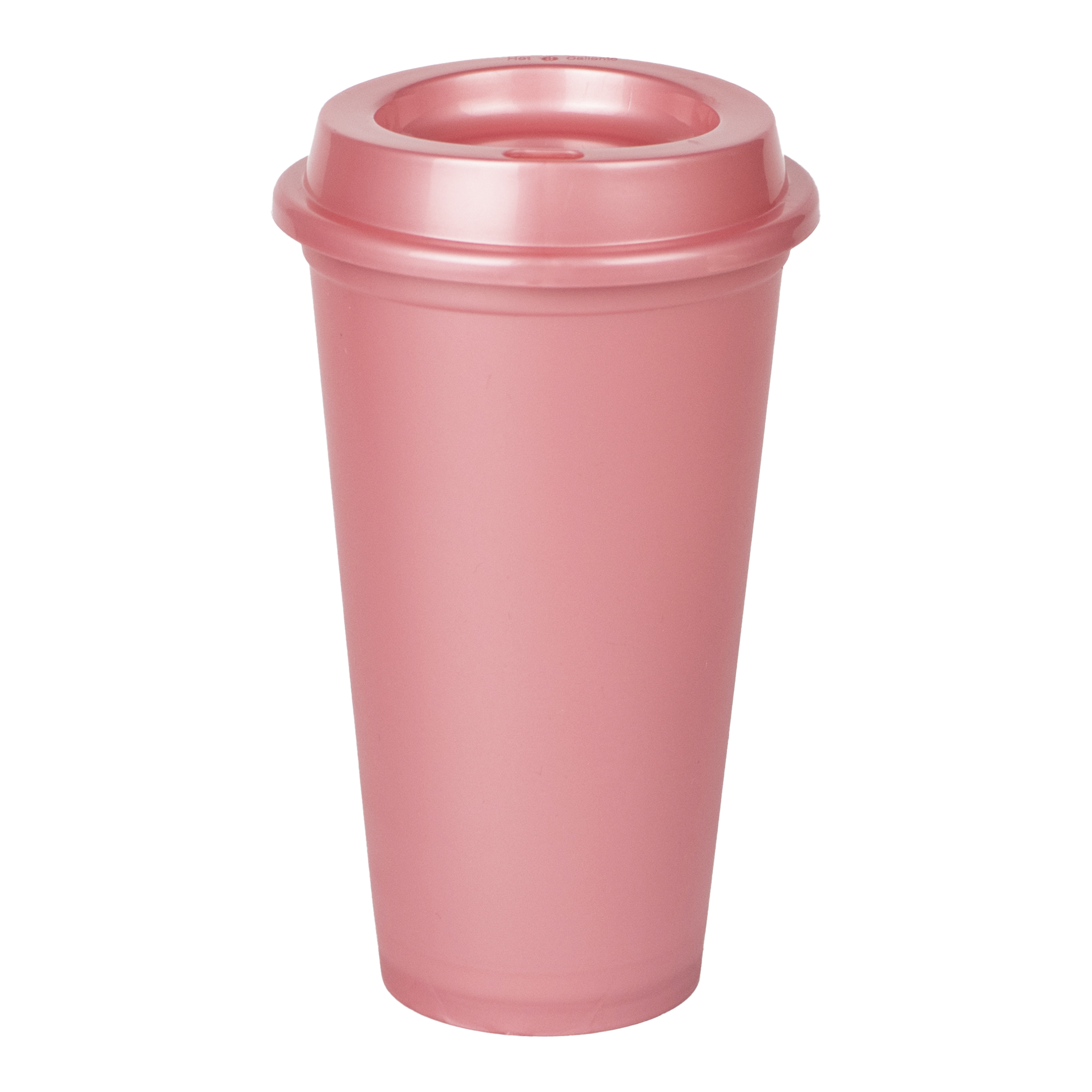 Foto 2 pulgar | Vaso Para Café Con Tapa | Atmos Homeware | Vaso Cafetero De Plástico De 16 Oz. | Paquete De 50 Vasos Color Rose Gold