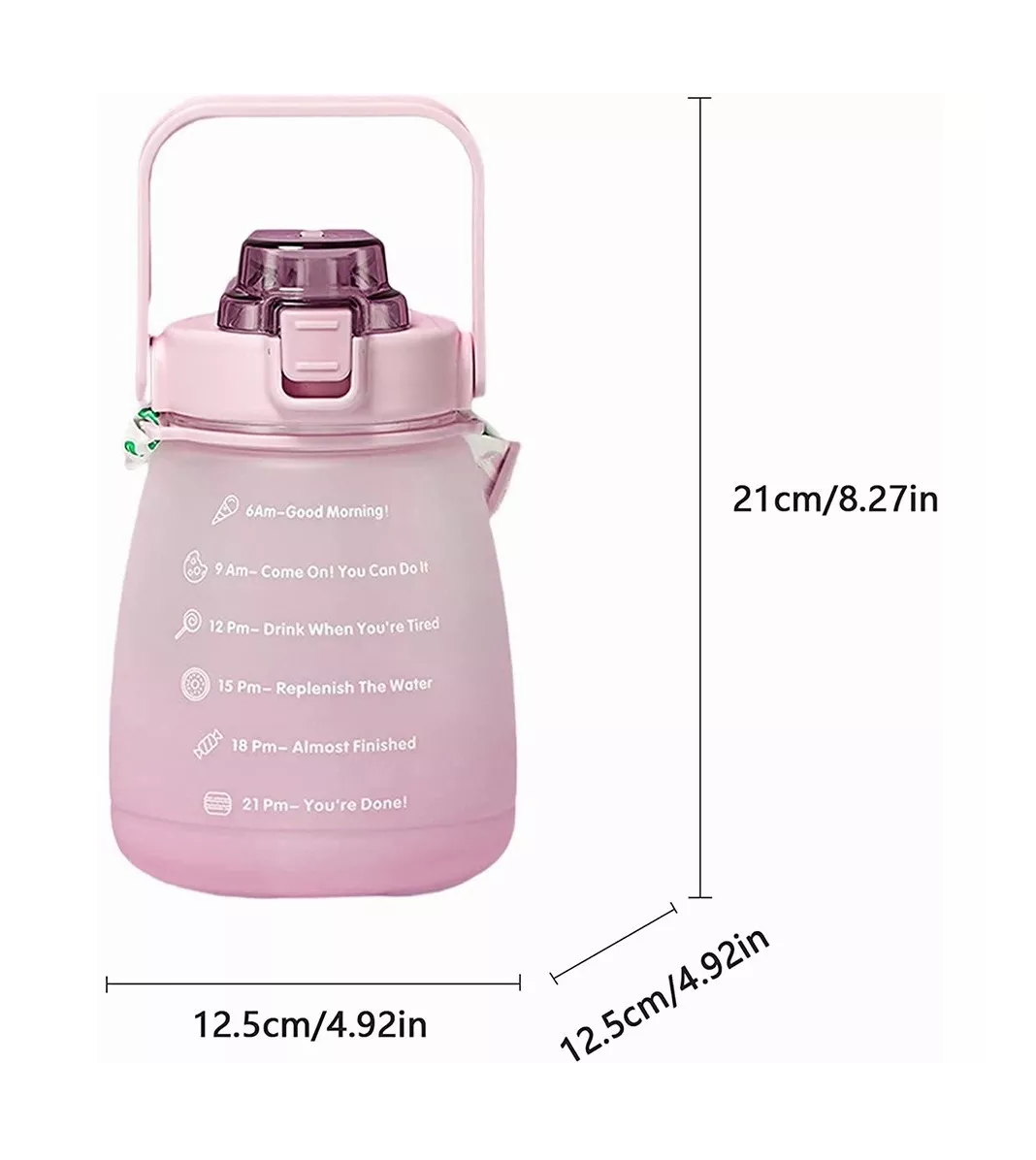 Foto 4 pulgar | Botella Para Agua Deportiva Medio Galón Multicolor 1300 Ml Rosa