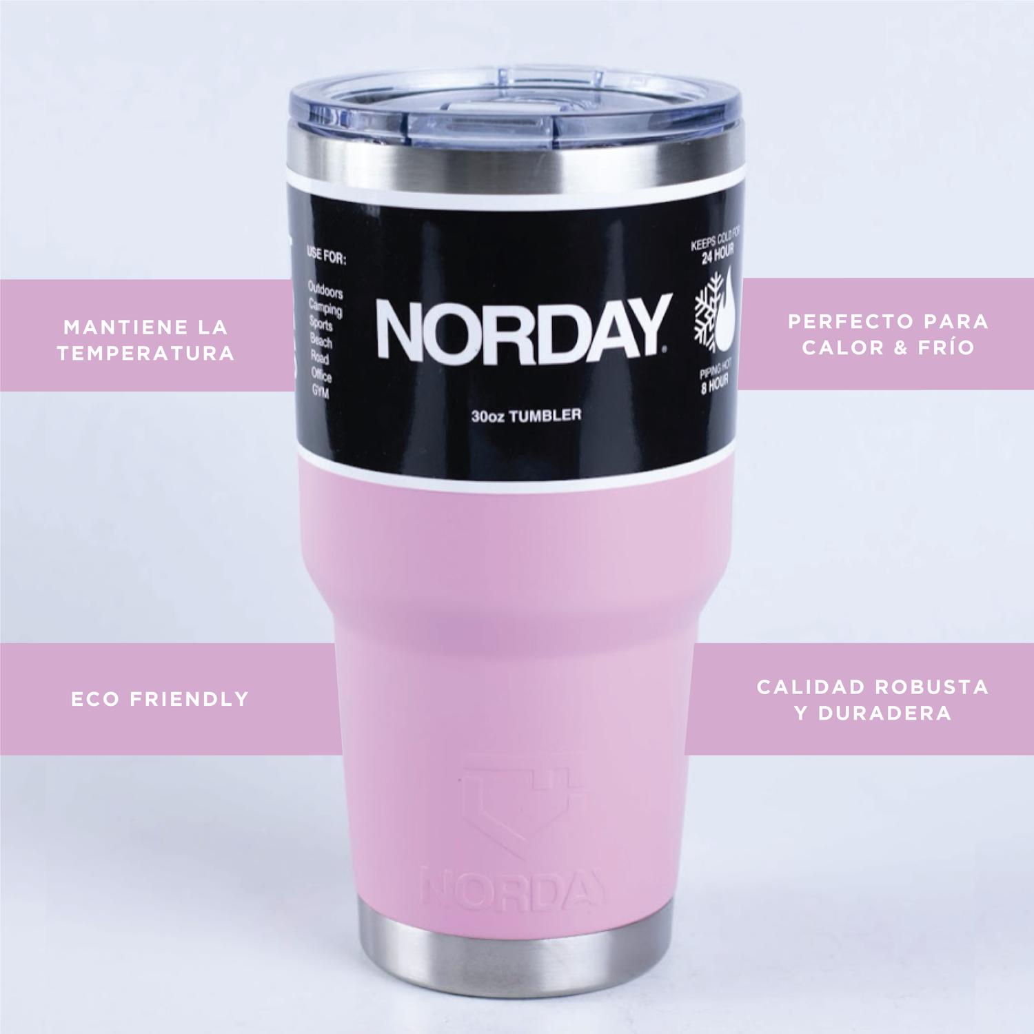 Foto 4 pulgar | Vaso de Acero Inoxidable NORDAY 30TBLACK color Rosa Termo Tumbler 30 OZ Mantiene Temp 8 a 24 HRS Super Resistente