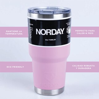 Foto 3 | Vaso de Acero Inoxidable NORDAY 30TBLACK color Rosa Termo Tumbler 30 OZ Mantiene Temp 8 a 24 HRS Super Resistente