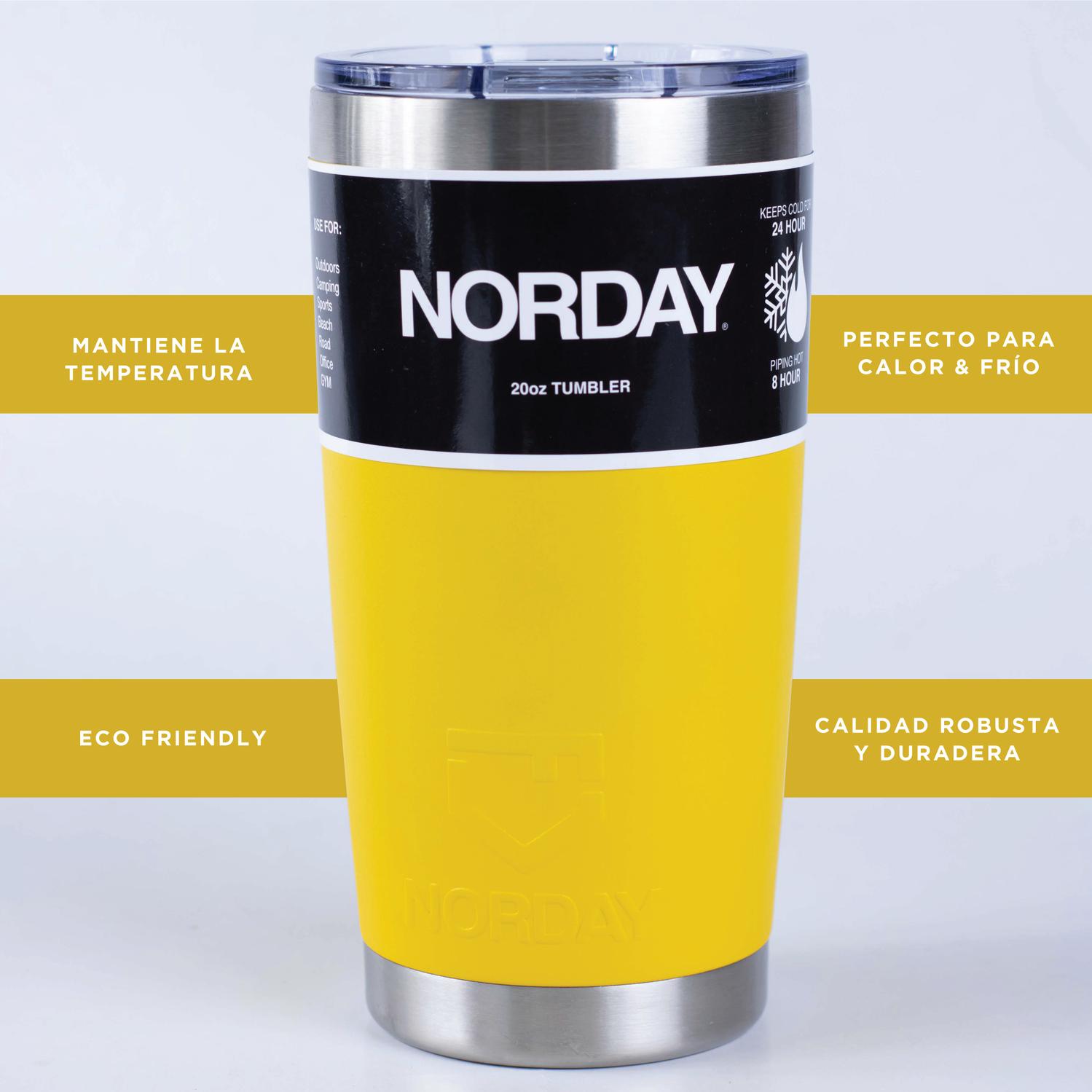 Foto 4 pulgar | Vaso de Acero Inoxidable NORDAY 20TBLACK color Amarillo Termo Tumbler Vaso Termico 20 OZ Mantiene Temp Hasta 24 HRS