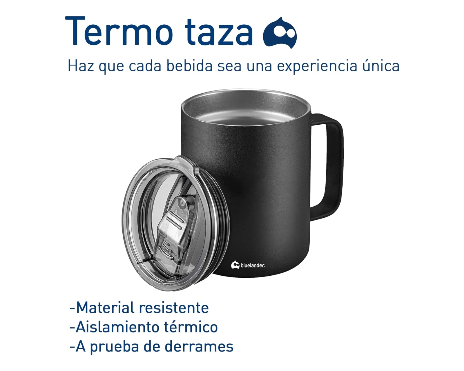 Foto 4 pulgar | Termo Taza para Café Bluelander ADPN-HS58 color Negro de 350 ML de Acero Inoxidable con Tapa