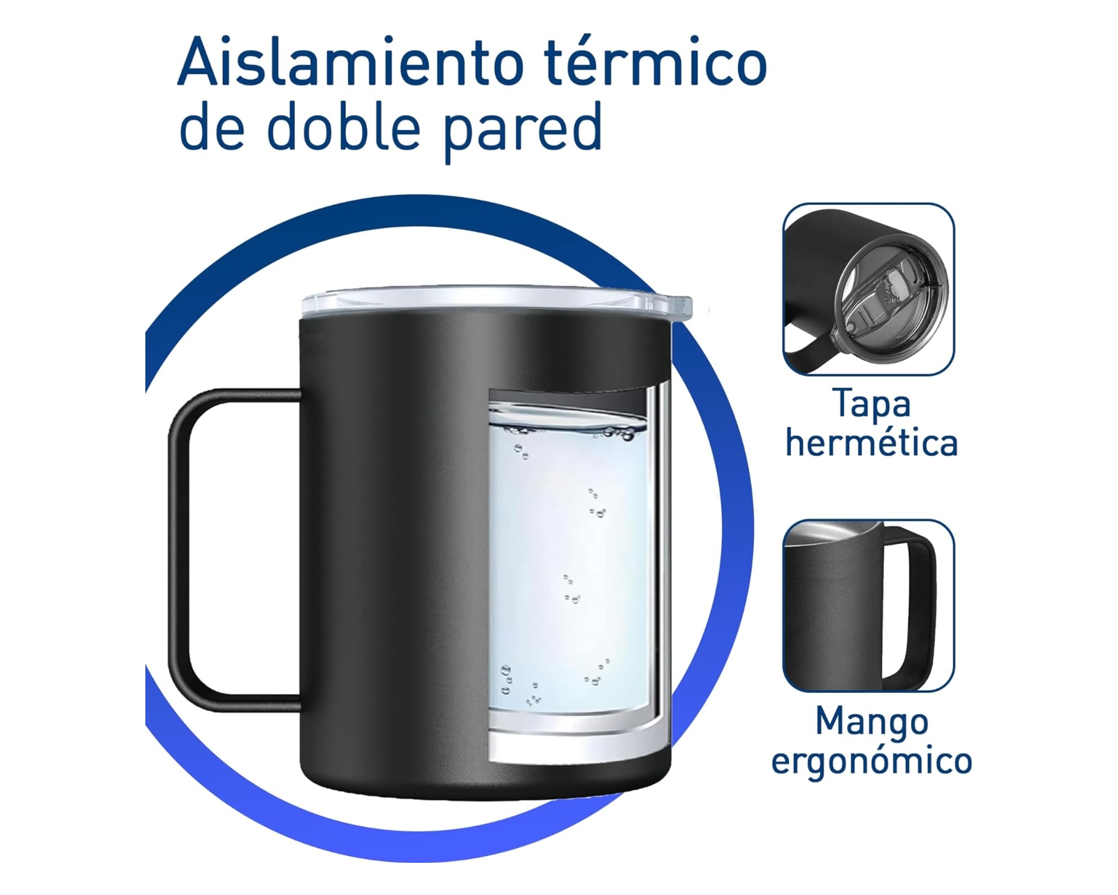 Foto 5 pulgar | Termo Taza para Café Bluelander ADPN-HS58 color Negro de 350 ML de Acero Inoxidable con Tapa