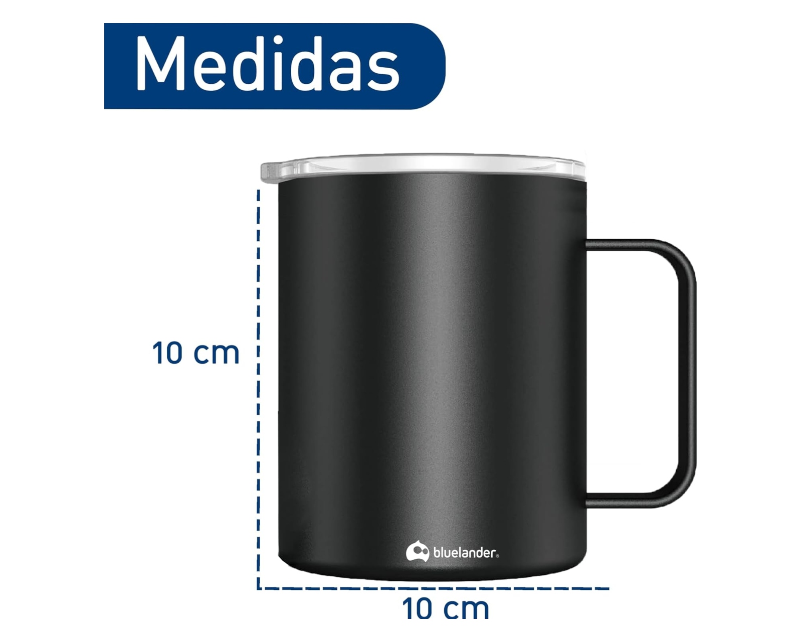 Foto 6 pulgar | Termo Taza para Café Bluelander ADPN-HS58 color Negro de 350 ML de Acero Inoxidable con Tapa