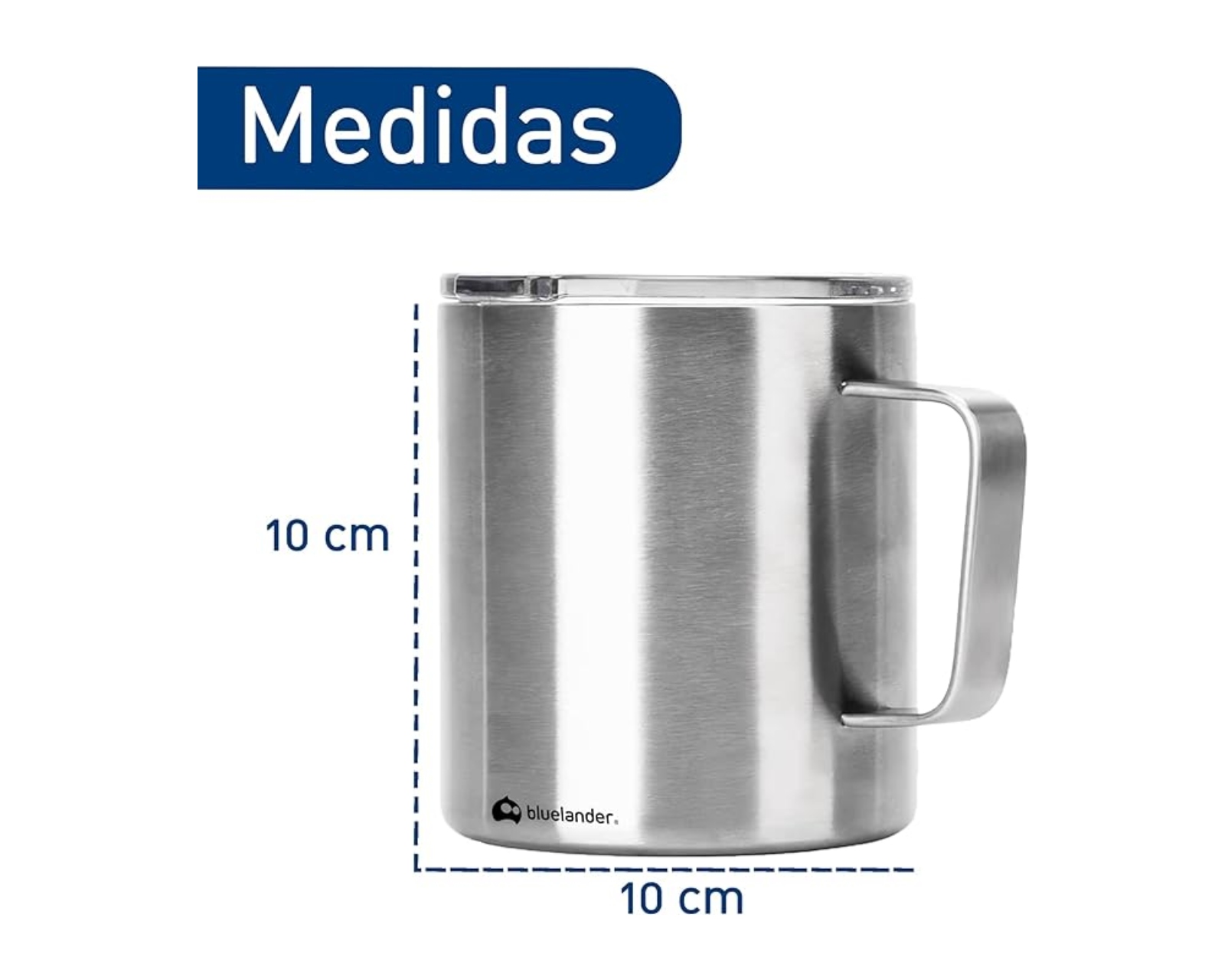 Foto 6 pulgar | Termo Taza para Café Bluelander 350ml color Plata Doble Pared Aislado Al Vacío con Tapa