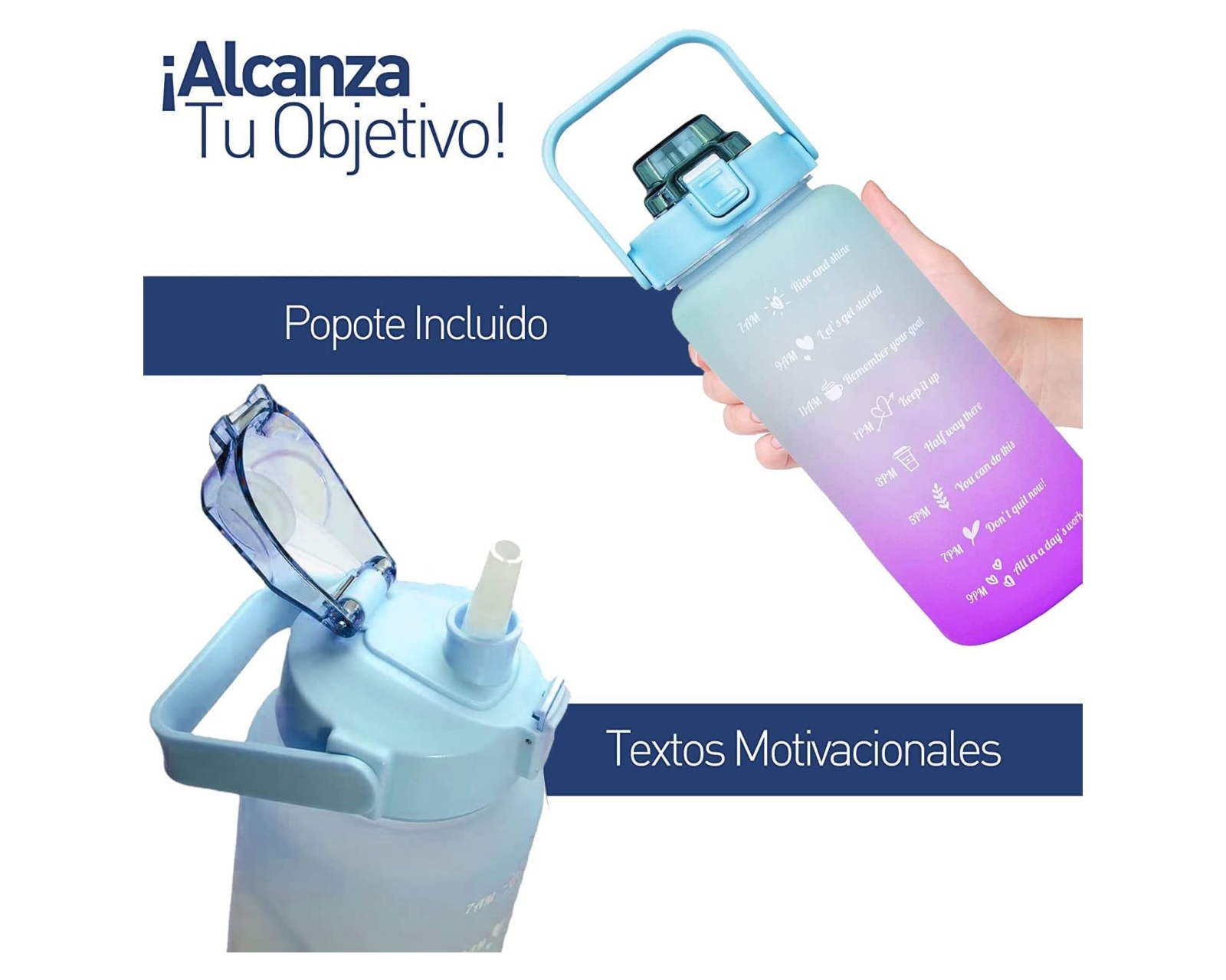 Foto 5 pulgar | Botella de Agua Bluelander color Morado 2.2 L