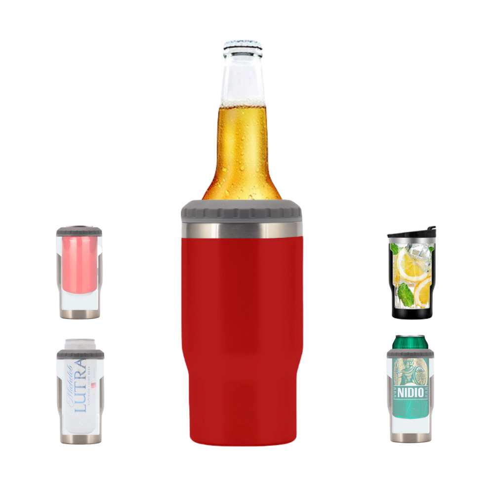 Foto 4 pulgar | Termo Origami Home Porta Botellas 2 En 1 Rojo 14 Oz. Doble Capa