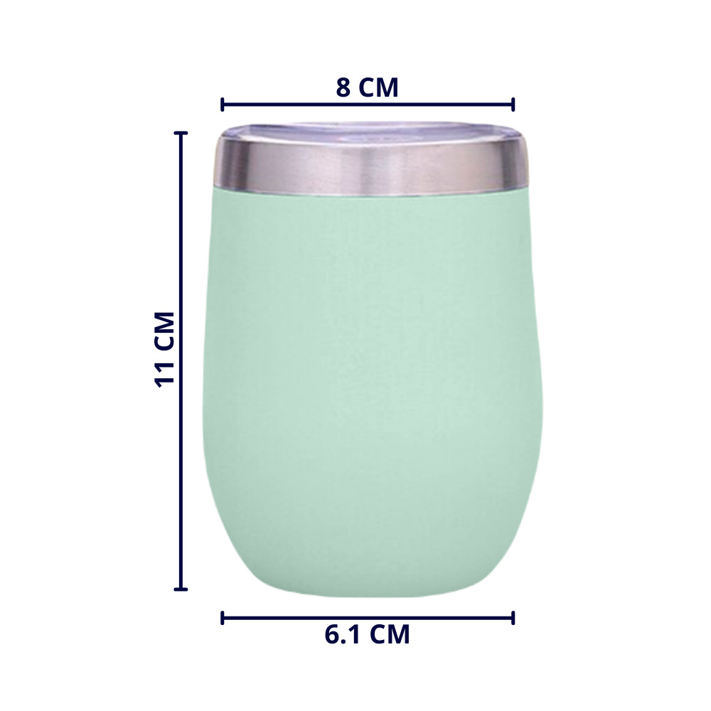 Foto 6 pulgar | Termo Origami Home Copa De Vino Verde Menta 355 Ml Doble Capa