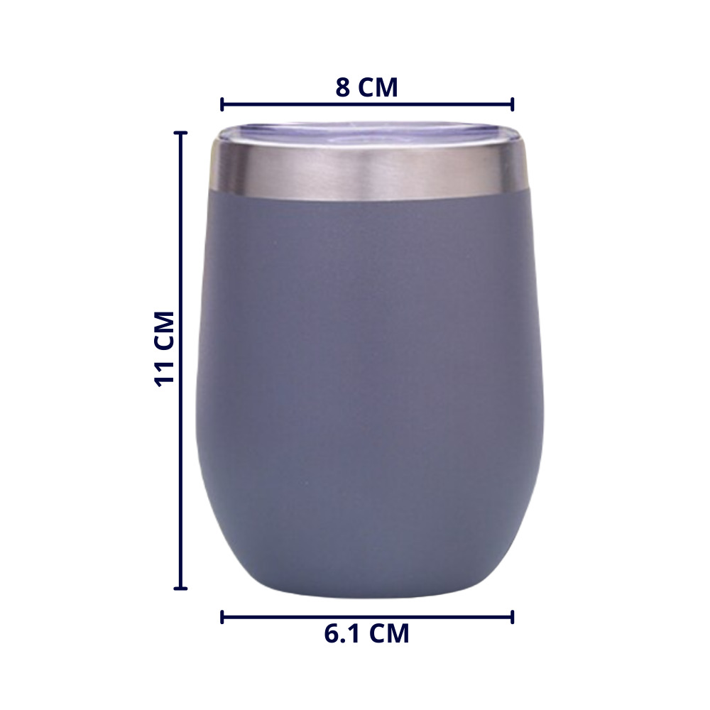 Foto 6 pulgar | Termo Origami Home Copa De Vino Gris 355 Ml Doble Capa