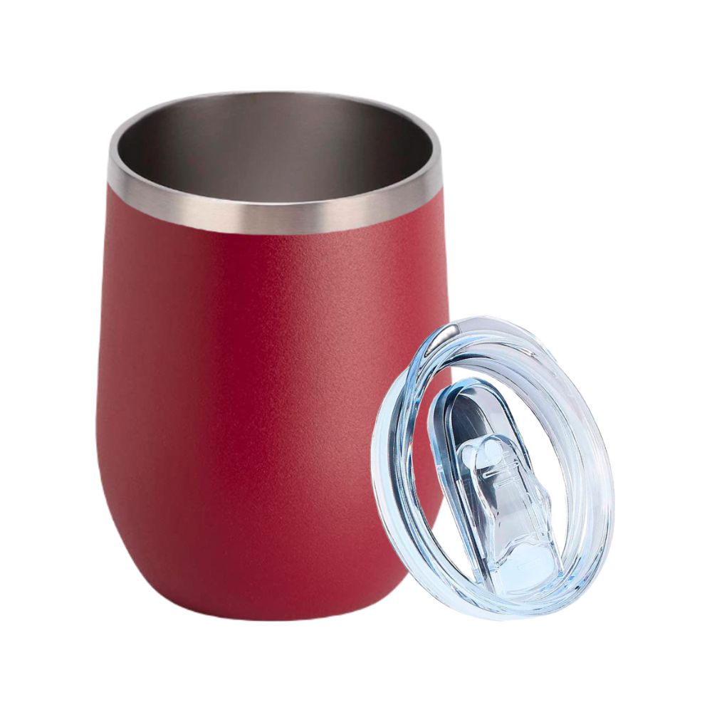 Termo Origami Home Copa De Vino 2 En 1 Rojo 355 Ml Doble Capa