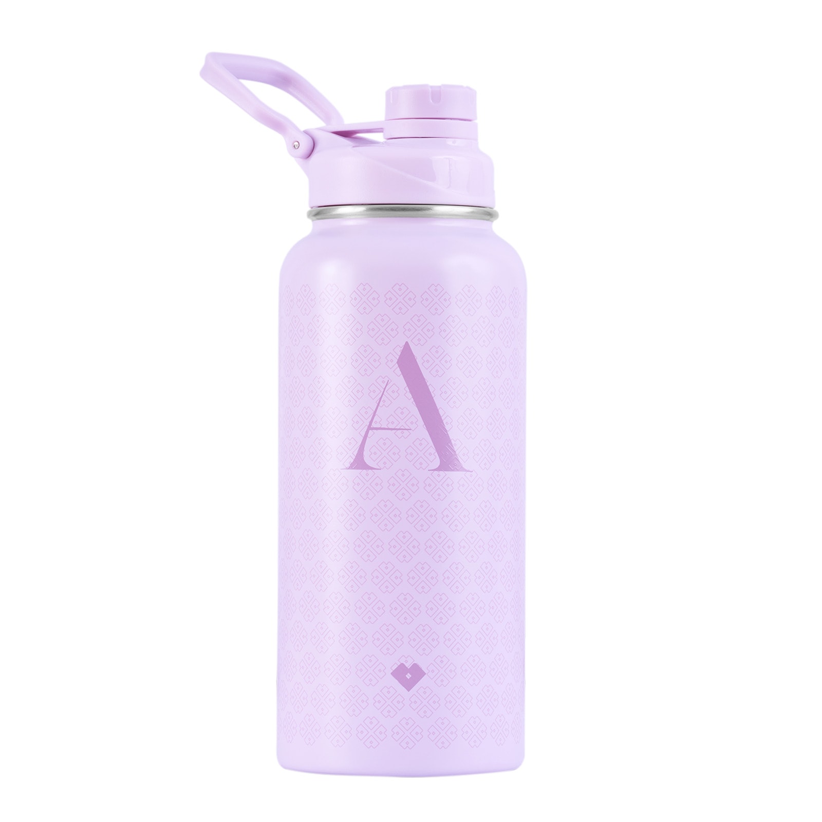 Termo de Acero Inoxidable Iniciales LuckyLy TEB01-A color Púrpura Botella de Agua 1 L Letra A $489