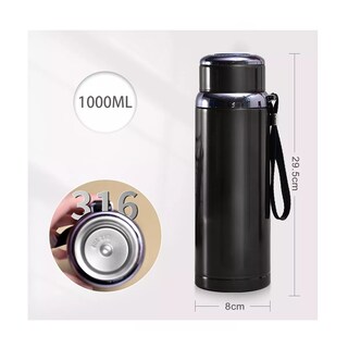 Foto 2 | Termo de Acero Inoxidable Portátil Belug 1000ml color Negro