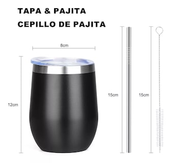 Foto 2 | Vasos Térmicos BELUG Acero Inoxidable 2 Piezas Negro 12 Oz