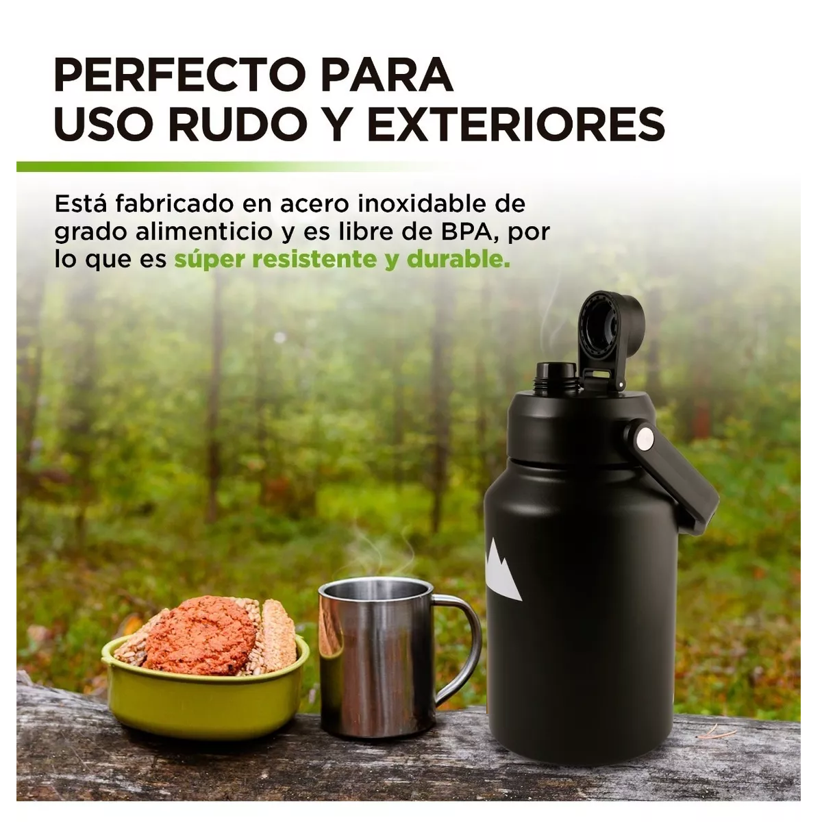 Foto 4 pulgar | Termo Eo Safe Imports Esi-8708 color Negro de Acero Inoxidable Doble Pared Extra Grande 1.9 L