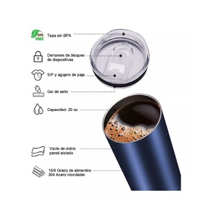 Foto 3 | Termo de 600ml Portátil de Acero Inoxidable Lab.G con Calor y Frío Azul