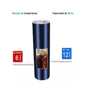 Foto 4 | Termo de 600ml Portátil de Acero Inoxidable Lab.G con Calor y Frío Azul