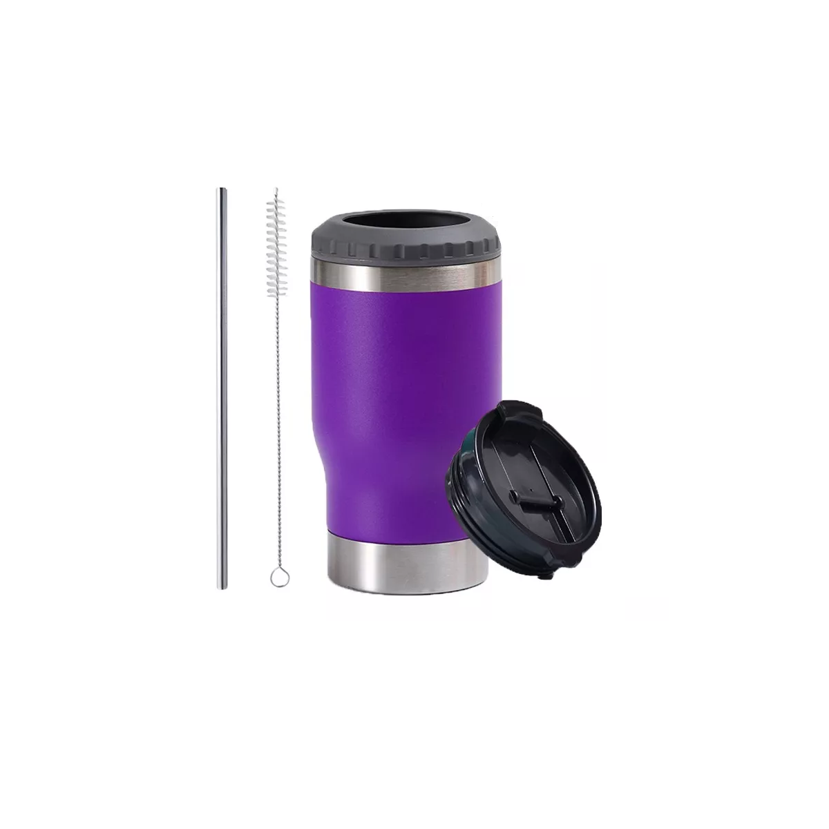 Portalatas de Cerveza de Acero Inoxidable Vaso Térmico Eo Safe Imports Esi-9601 Púrpura