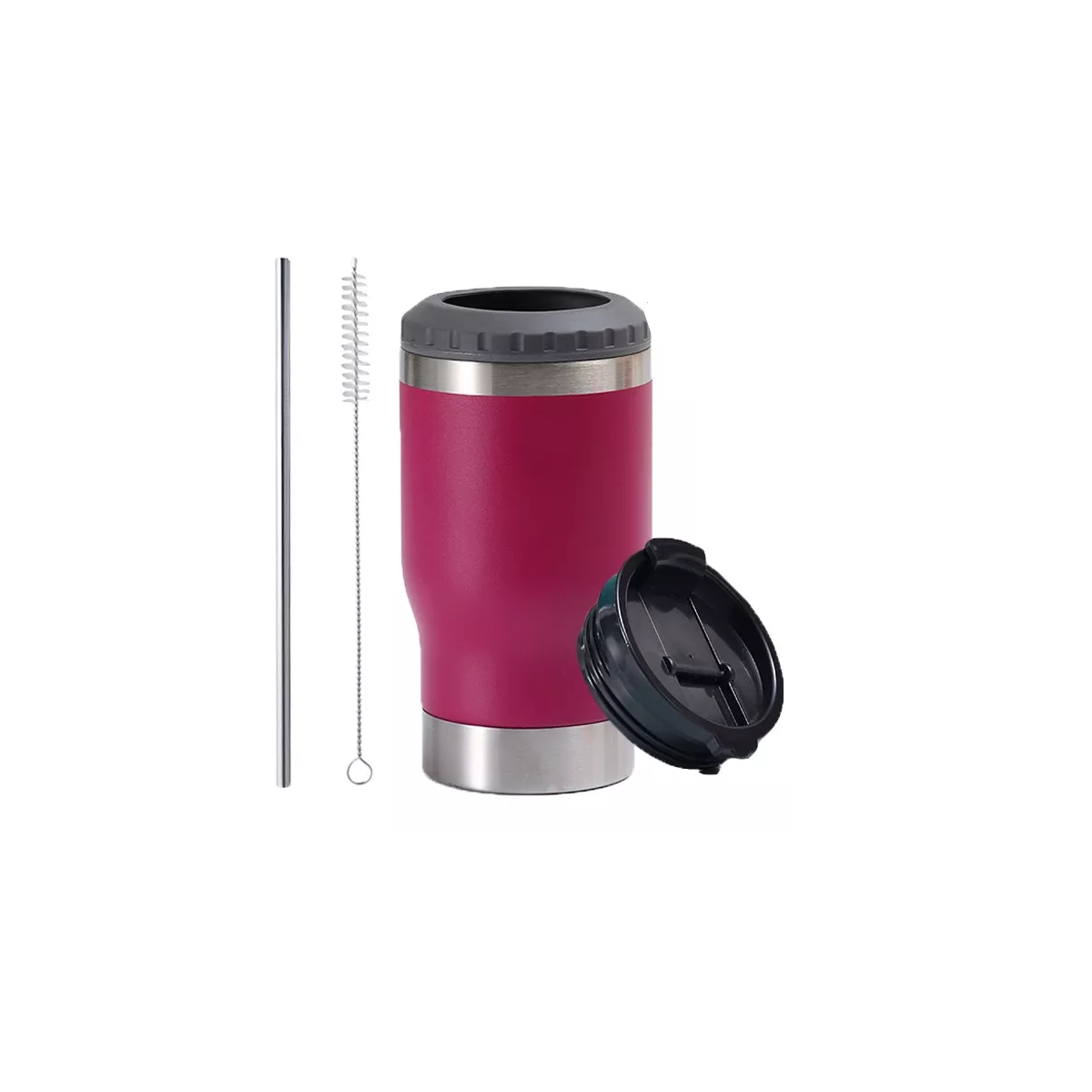 Portalatas Eo Safe Imports Esi-9600 Rosa de Acero Inoxidable Vaso Térmico