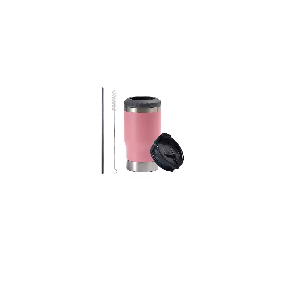 Portalatas Eo Safe Imports Esi-9598 Rosa de Acero Inoxidable Vaso Térmico