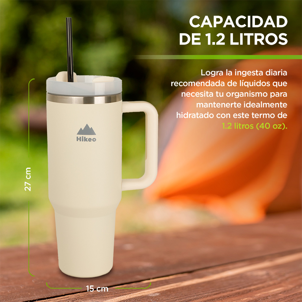 Foto 5 | Termo Hikeo color Blanco de Acero Inoxidable 1.2 L