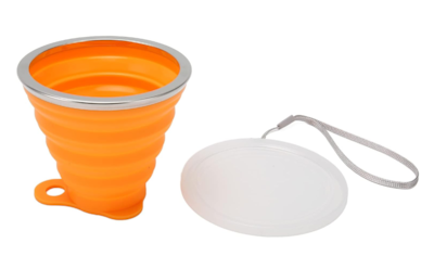Foto 5 | Vaso De Silicona Plegable Con Tapa Y Correa Portátil 270 Ml, Color Naranja