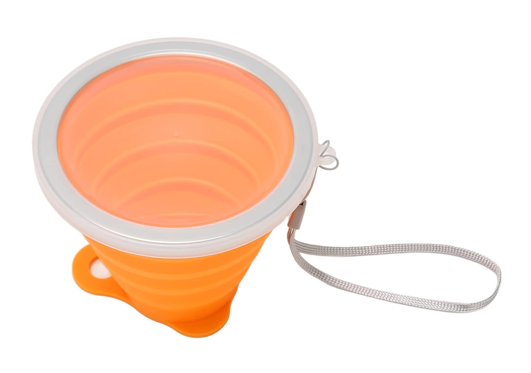 Foto 4 pulgar | Vaso De Silicona Plegable Con Tapa Y Correa Portátil 270 Ml, Color Naranja