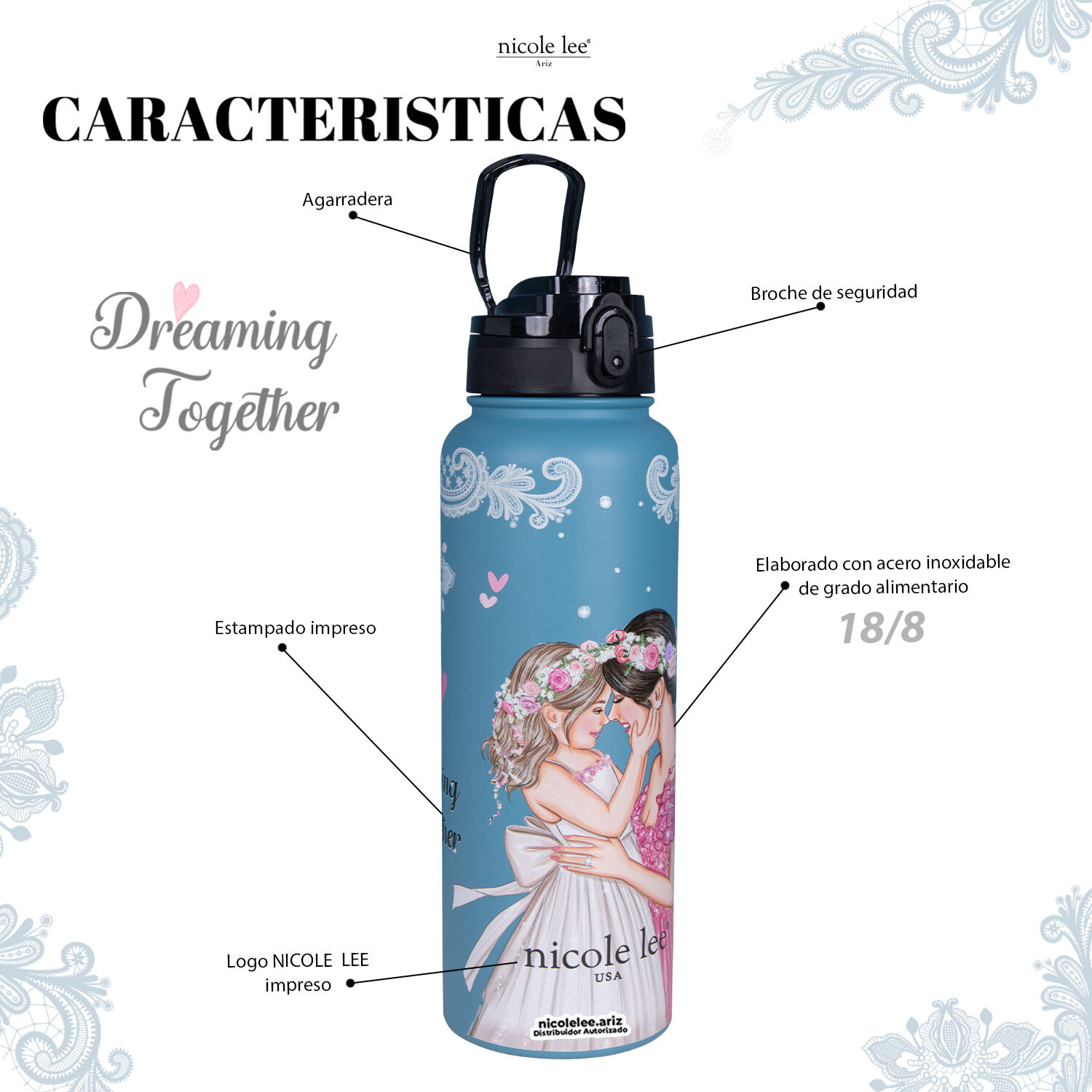 Foto 3 pulgar | Termo Nicole Lee con Tapa Dreaming Together 1.2 l