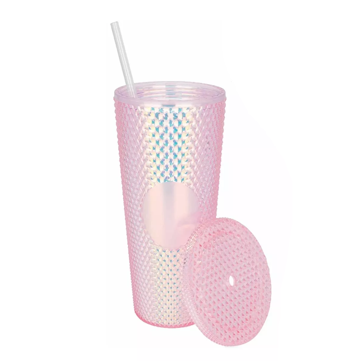 Vaso con Popote Eo Safe Imports ESI-10448 Rosa 24 Oz