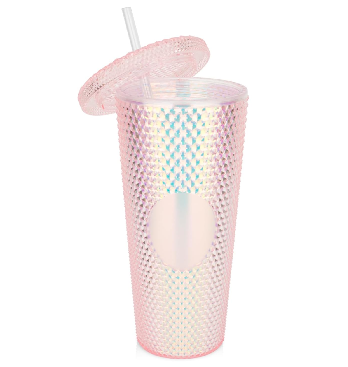 Foto 3 pulgar | Vaso con Popote Eo Safe Imports ESI-10448 Rosa 24 Oz