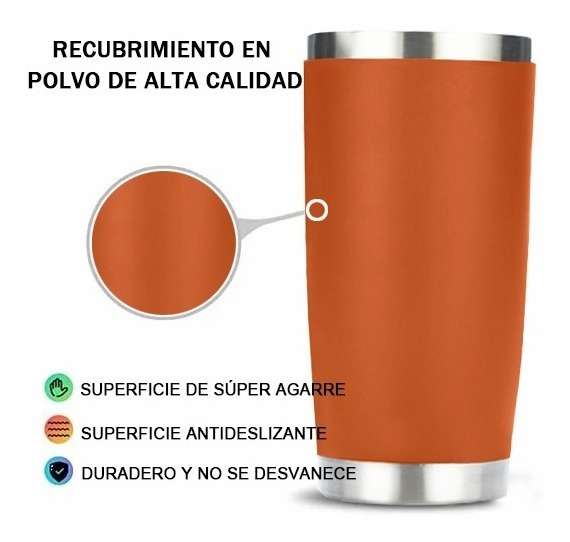 Foto 3 pulgar | Vaso Térmico Portátil Wünd Naranja de Acero Inoxidable 20 Oz 6 Piezas