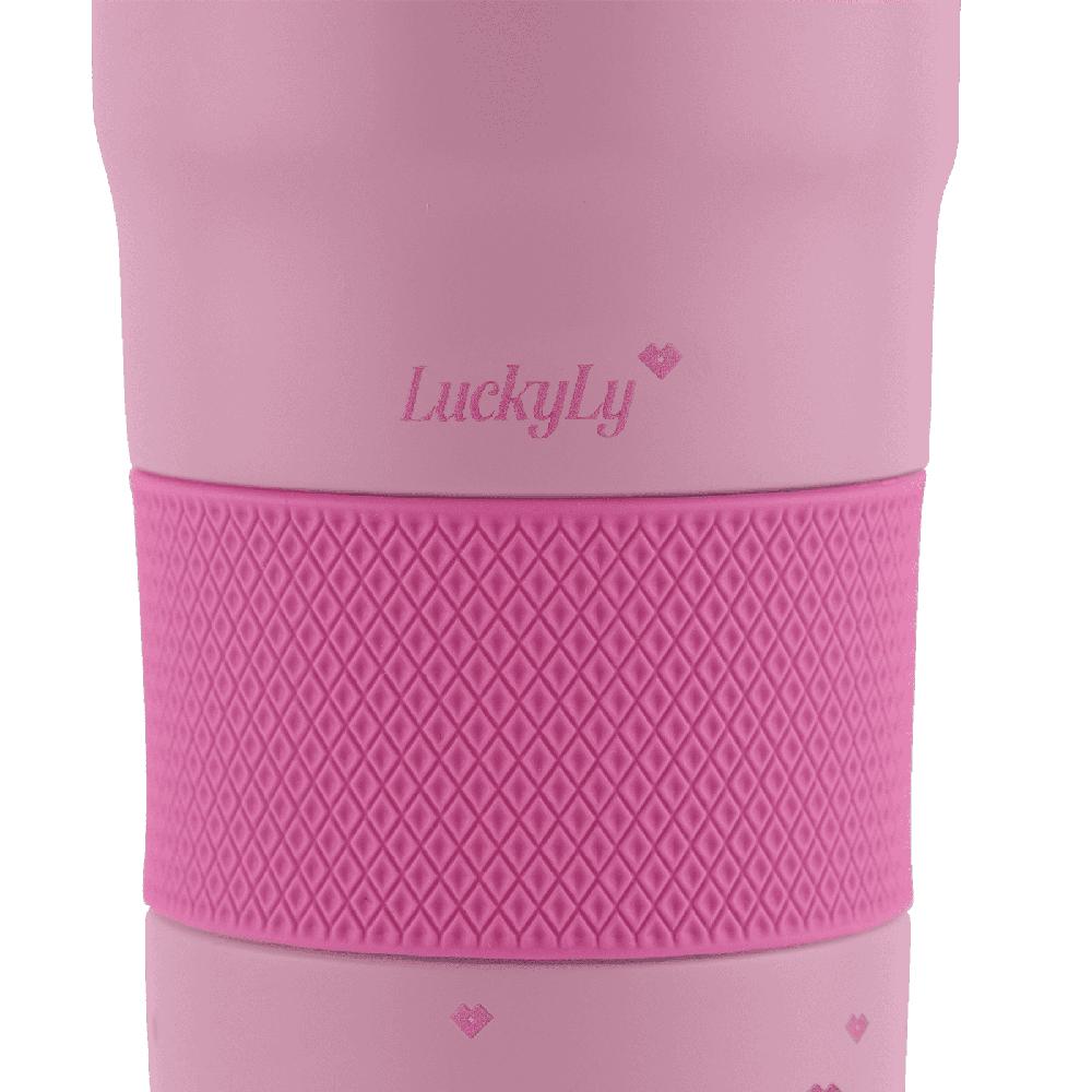 Foto 4 pulgar | Termo Luckyly Rosa de Acero Inoxidable 700 Ml