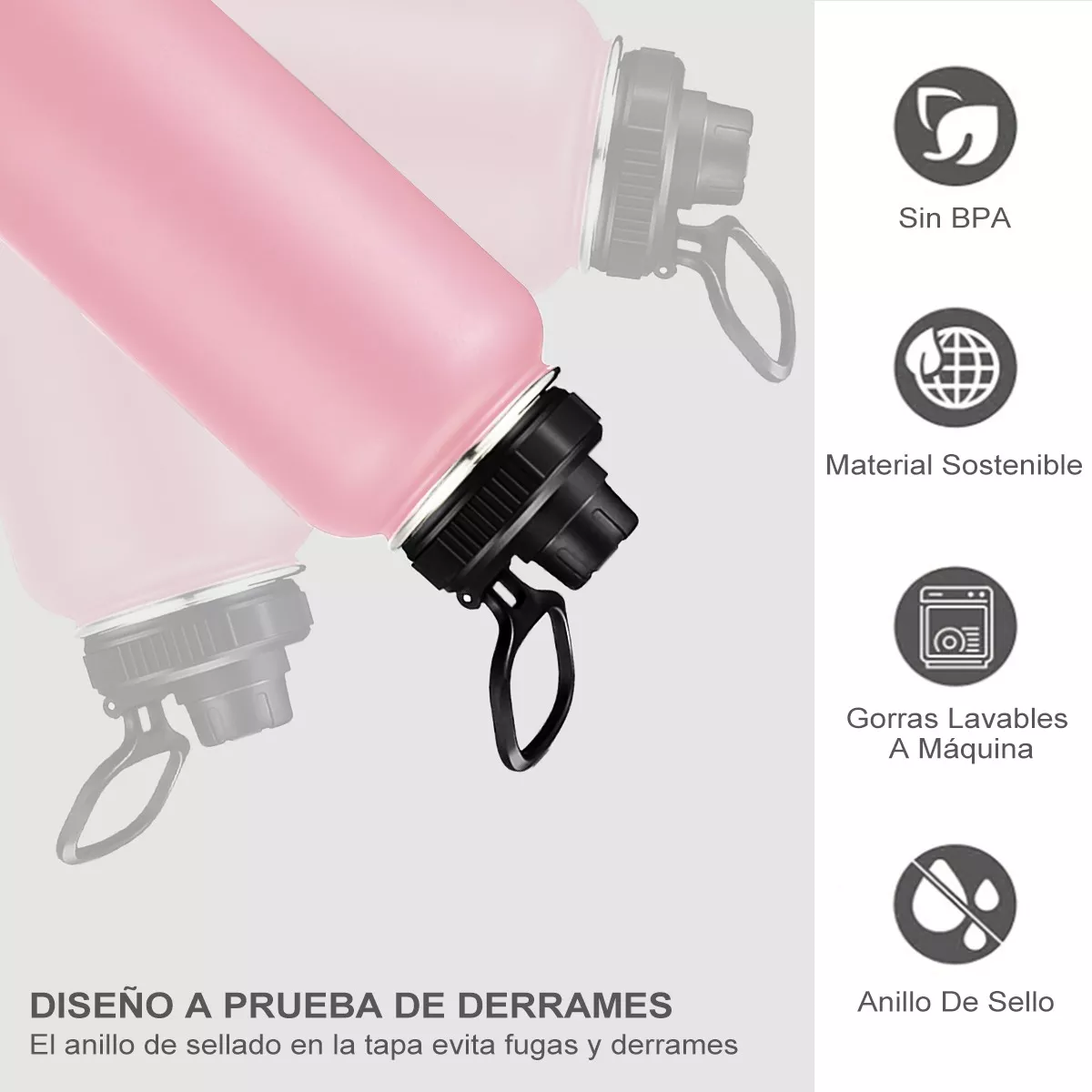 Foto 5 pulgar | Termo de Acero Inoxidable 1200 ml Eo Safe Imports Esi-11372 Rosa